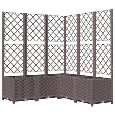 Vidaxl Planter med lameller arbejde 120x120x136 cm polypropenbrun