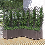 Vidaxl Planter med lameller arbejde 120x120x136 cm polypropenbrun