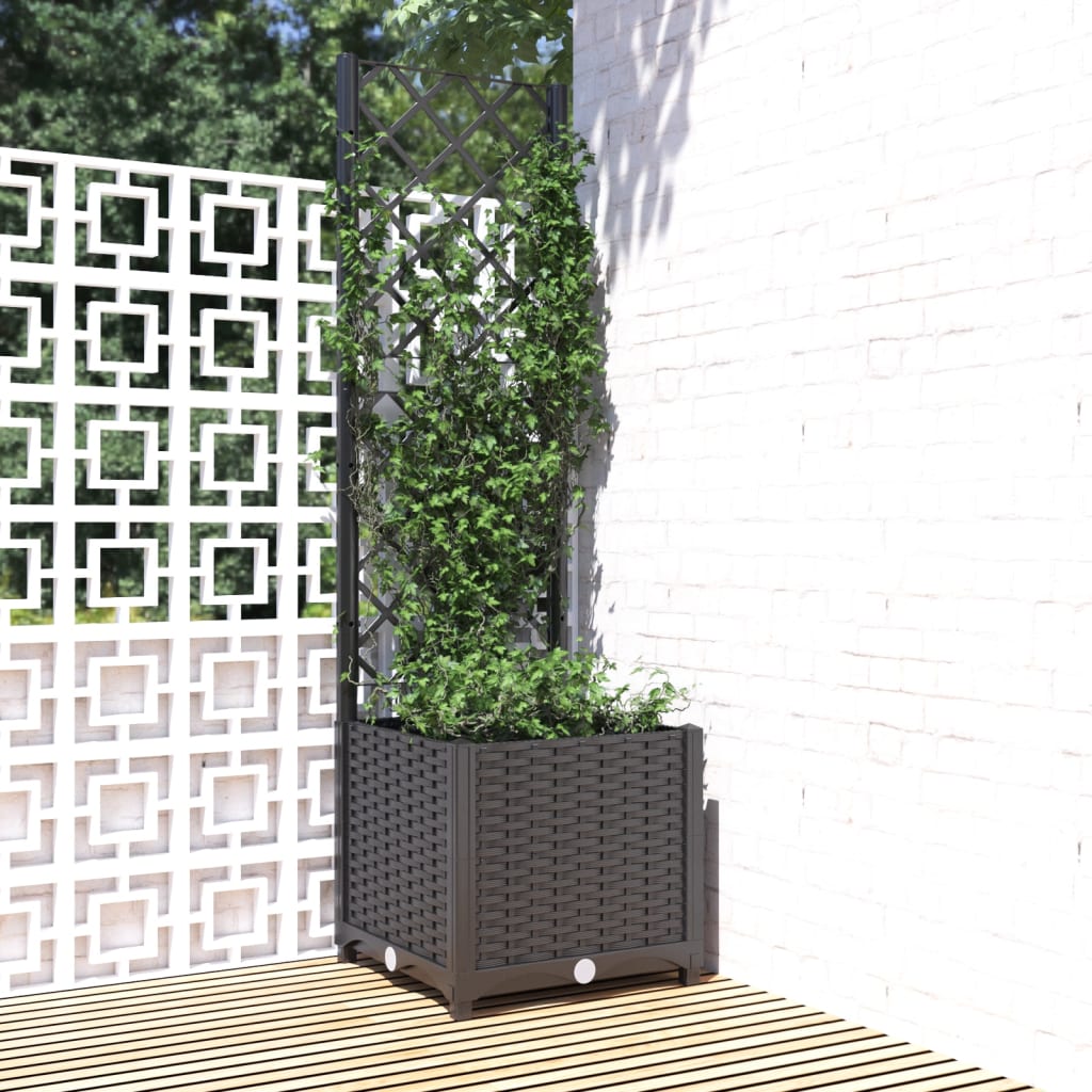 Vidaxxl plantekasse med espalier sort 40x40x136 cm s