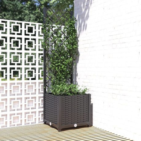 Vidaxxl plantekasse med espalier sort 40x40x136 cm s