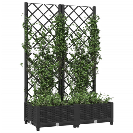 Vidaxxl plantekasse med espalier sort 80x40x121,5 cm s