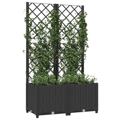 Vidaxxl plantekasse med espalier sort 80x40x136 cm s