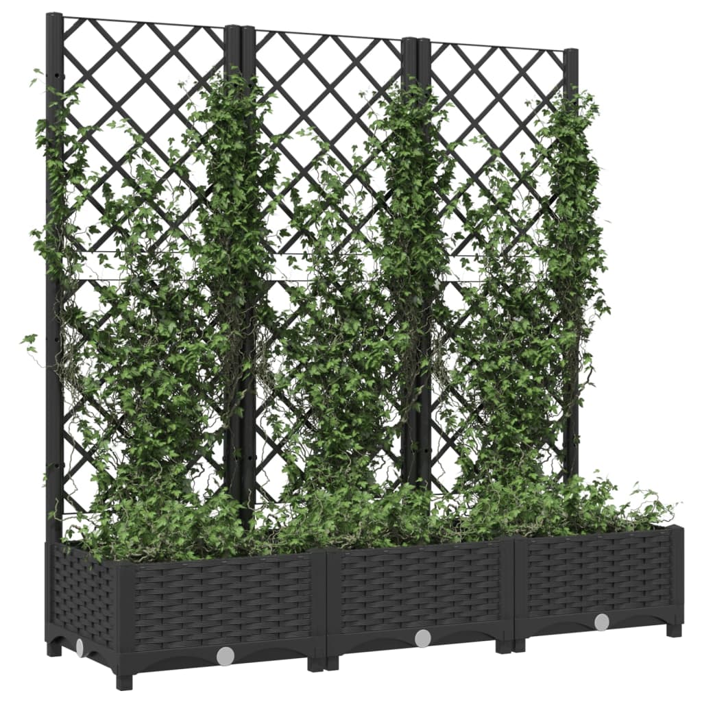 Vidaxxl plantekasse med espalier sort 120x40x121,5 cm s