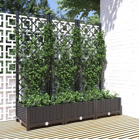 Vidaxxl plantekasse med espalier sort 120x40x121,5 cm s
