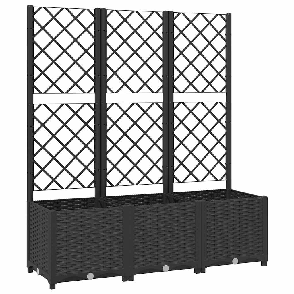 Vidaxxl plantekasse med espalier sort 120x40x136 cm s