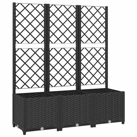 Vidaxxl plantekasse med espalier sort 120x40x136 cm s