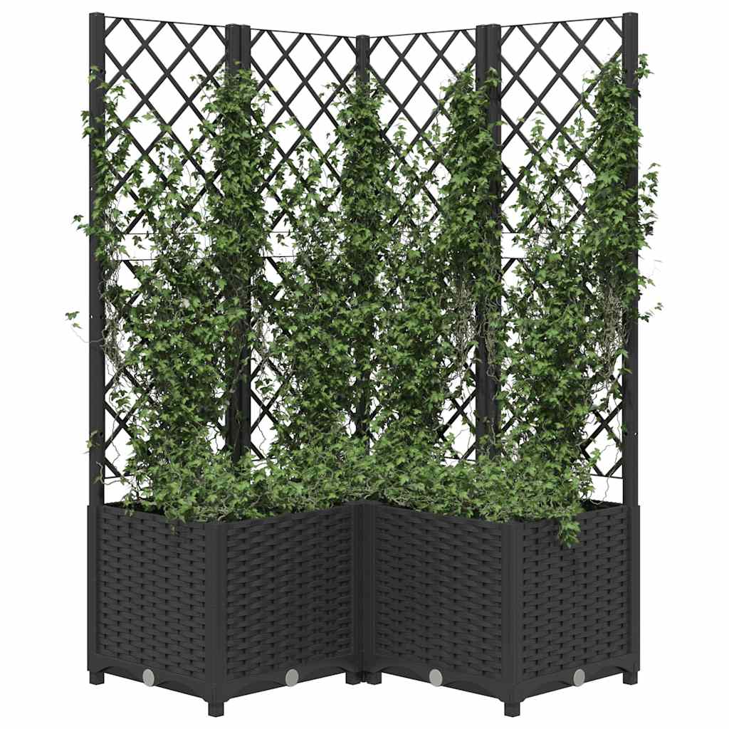 Vidaxl Planning Box med lameller 80x80x136 cm polypropen sort