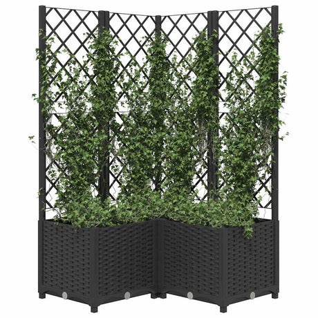 Vidaxl Planning Box med lameller 80x80x136 cm polypropen sort