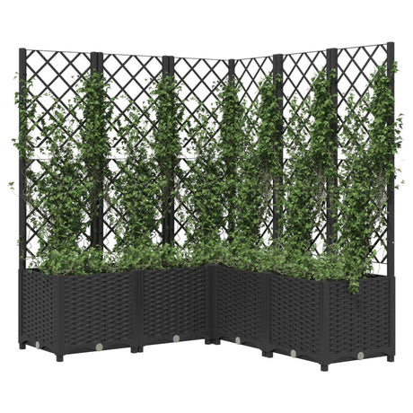 Vidaxl Planter med latwerk 120x120x136 cm polypropen sort