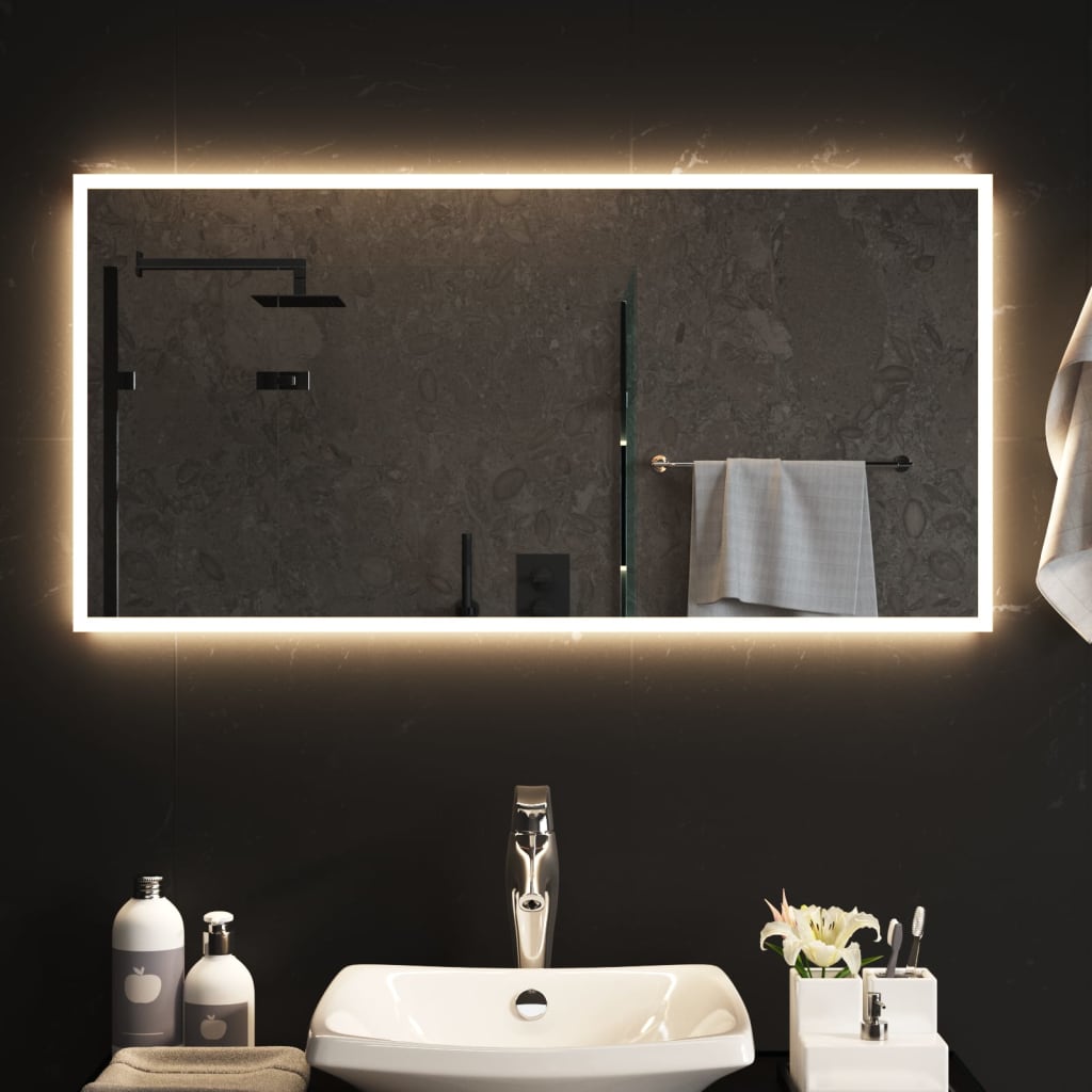 Vidaxl badeværelse spejl LED 100x50 cm