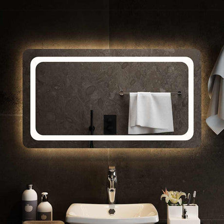 Vidaxl badkamerspiegel led 90x50 cm
