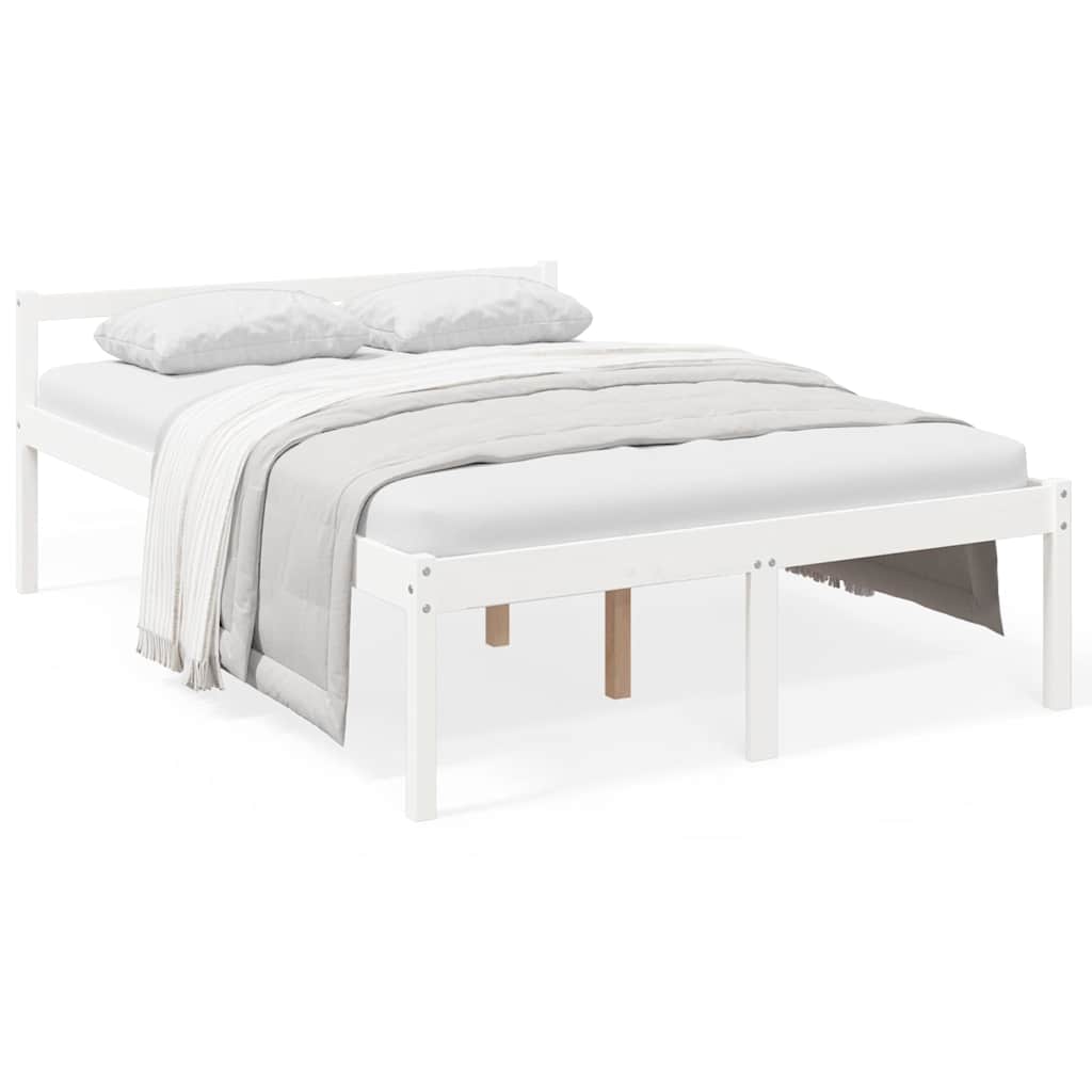 Vidaxl seniorenbed massief grenenhout wit 140x190 cm