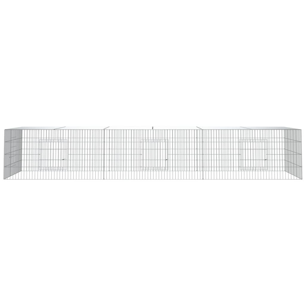 Vidaxxl Rabbit Cage med 3 paneler 325x109x54 cm galvaniseret jern