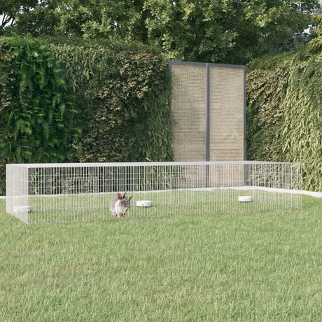 Vidaxxl Rabbit Cage med 3 paneler 325x109x54 cm galvaniseret jern