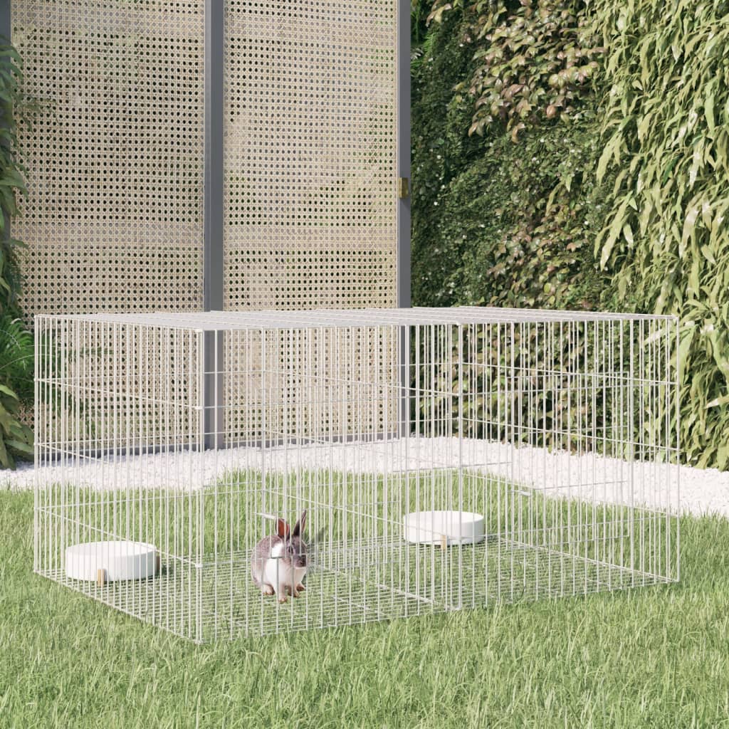 Vidaxl Rabbit Cage med 2 paneler 110x79x54 cm galvaniseret jern