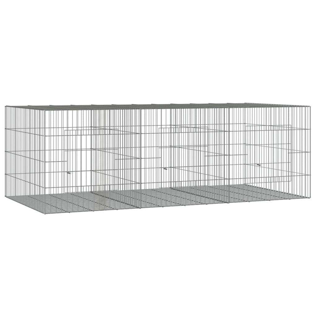 Vidaxl Rabbit Cage med 3 paneler 163x79x54 cm galvaniseret jern