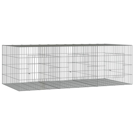 Vidaxl Rabbit Cage med 3 paneler 163x79x54 cm galvaniseret jern