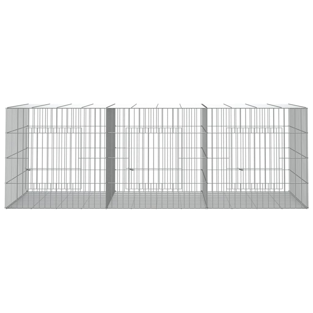 Vidaxl Rabbit Cage med 3 paneler 163x79x54 cm galvaniseret jern