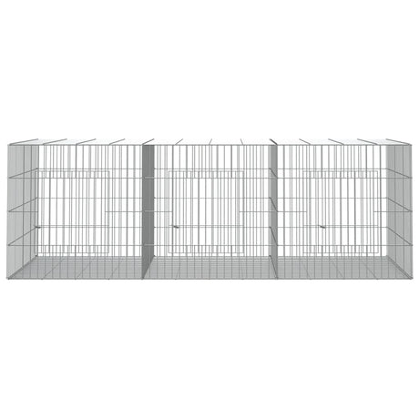 Vidaxl Rabbit Cage med 3 paneler 163x79x54 cm galvaniseret jern