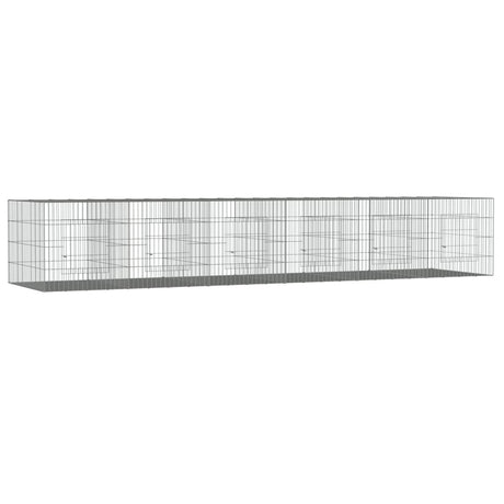 Vidaxl Rabbit Cage med 6 paneler 327x79x54 cm galvaniseret jern