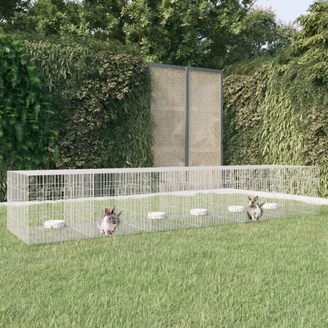 Vidaxl Rabbit Cage med 6 paneler 327x79x54 cm galvaniseret jern