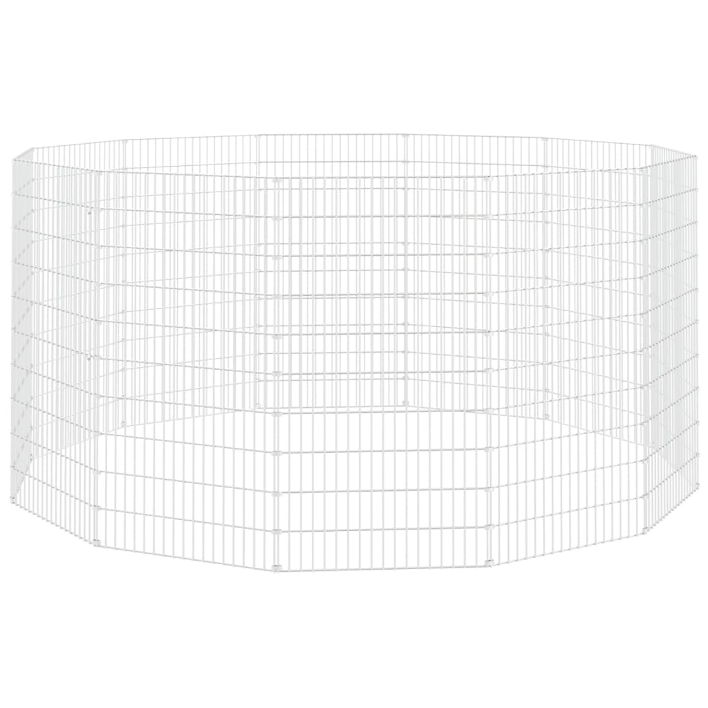 Vidaxxl fritgående dyreskab 12 paneler 54x100 cm galvaniseret jern