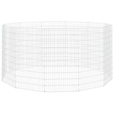 Vidaxxl fritgående dyreskab 12 paneler 54x100 cm galvaniseret jern