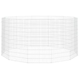Vidaxxl fritgående dyreskab 12 paneler 54x100 cm galvaniseret jern