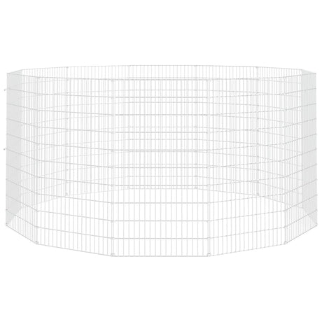 Vidaxxl fritgående dyreskab 12 paneler 54x100 cm galvaniseret jern