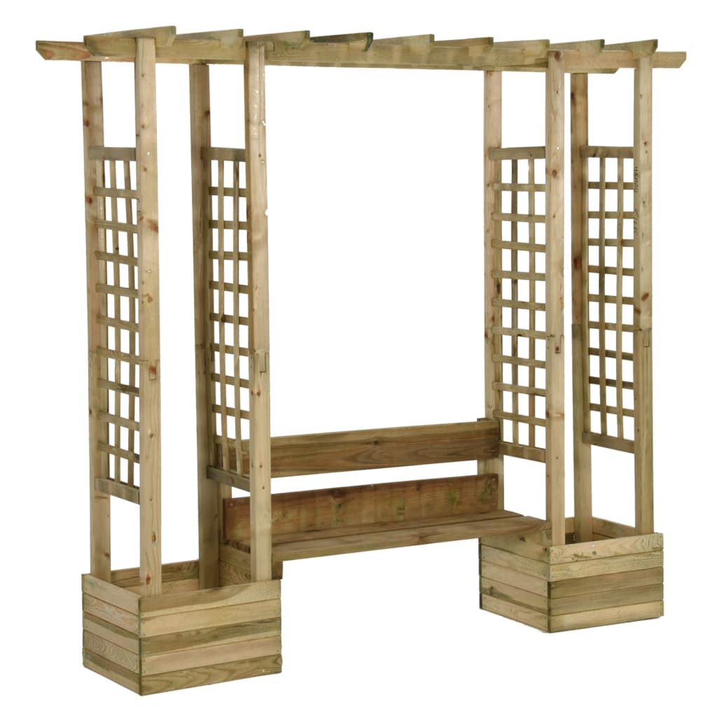 Vidaxl Pergola med sofa og plantagere imprægneret fyrretræ