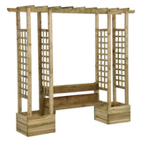 Vidaxl Pergola med sofa og plantagere imprægneret fyrretræ