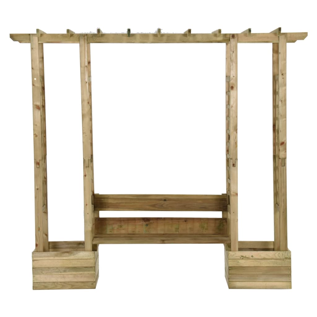 Vidaxl Pergola med sofa og plantagere imprægneret fyrretræ
