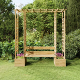 Vidaxl Pergola med sofa og plantagere imprægneret fyrretræ