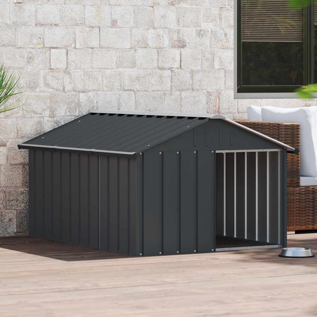 Vidaxl Dog Loft 116.5x153x81,5 cm Galvaniseret stål Antracitfarve