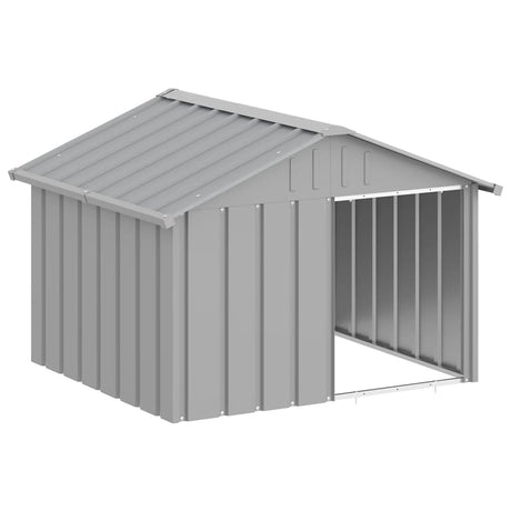 Vidaxl Dog Loft 116.5x103x81,5 cm galvaniseret stålgrå