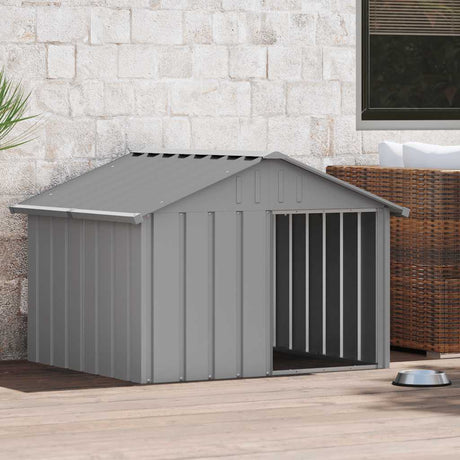Vidaxl Dog Loft 116.5x103x81,5 cm galvaniseret stålgrå