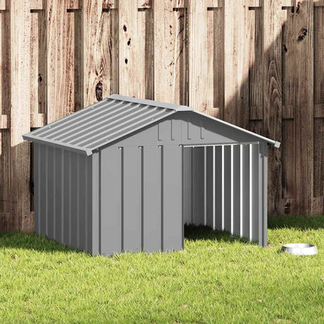 Vidaxl Dog Loft 116.5x103x81,5 cm galvaniseret stålgrå