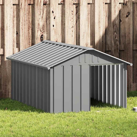 Vidaxl Dog loft 116.5x153x81.5 cm galvaniseret stålgrå
