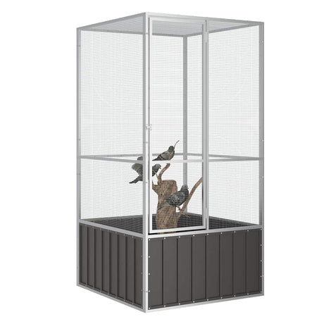 Vidaxl Bird Cage 111x107x211.5 cm Galvaniseret stål Antracitfarve