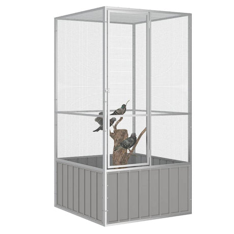 Vidaxl Bird Cage 111x107x211.5 cm galvaniseret stålgrå