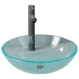 Vidaxl wastafel met kraan en pop-up afvoer gehard glas transparant