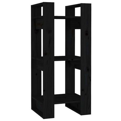 Vidaxl boekenkast kamerscherm 41x35x91 cm massief grenenhout zwart
