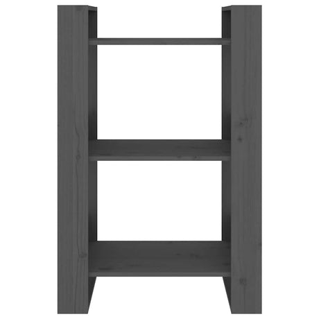 Vidaxl boekenkast kamerscherm 60x35x91 cm massief grenenhout grijs