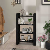 Vidaxl boekenkast kamerscherm 80x35x125 cm massief grenenhout zwart