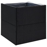 Vidaxl Planning Box 80x80x80 cm Poly Rattan Black