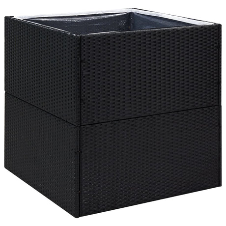 Vidaxl Planning Box 80x80x80 cm Poly Rattan Black