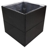 Vidaxl Planning Box 80x80x80 cm Poly Rattan Black