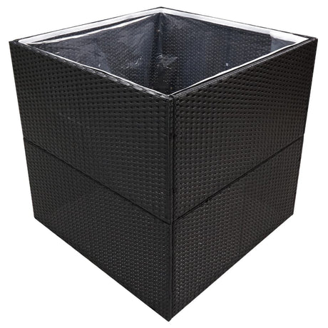 Vidaxl Planning Box 80x80x80 cm Poly Rattan Black