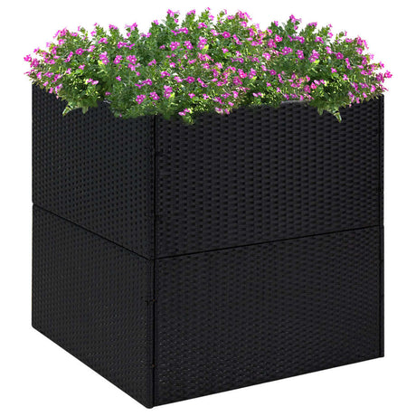 Vidaxl Planning Box 80x80x80 cm Poly Rattan Black