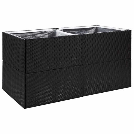 Vidaxl Planning Box 157x80x80 cm Poly Rattan Black